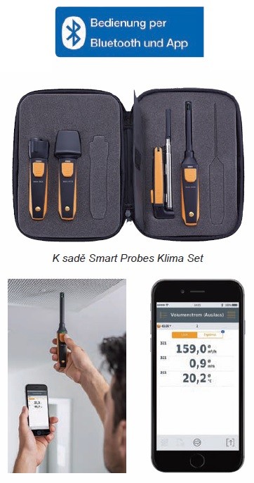 Sada pro měření klimatizační techniky testo Smart Probes Klima Set